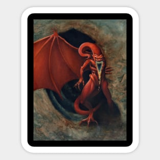 Demon cave - fantasy art - monster art Sticker